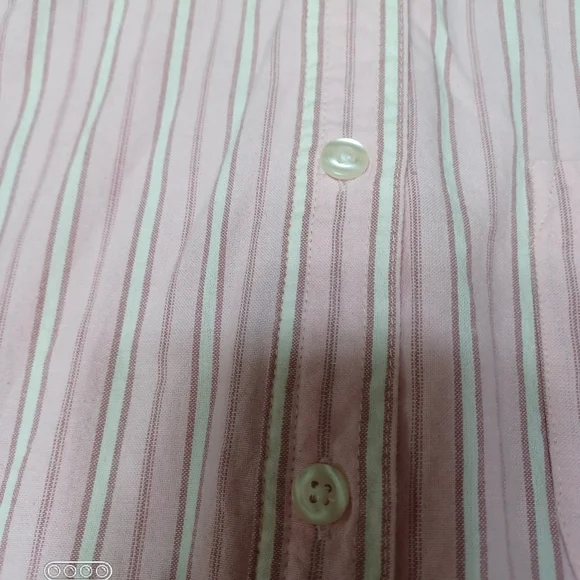 Pink stripped long sleeves blouse button down front - Picture 4 of 4